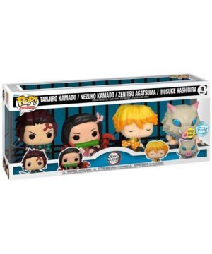 funko-pop-demon-slayer-kimetsu-no-yaiba-zenitsu-agatsuma-tanjiro-kamado-nezuko-kamado-inosuke-hashibira-gitd-4-pack-figuras-exclusivas