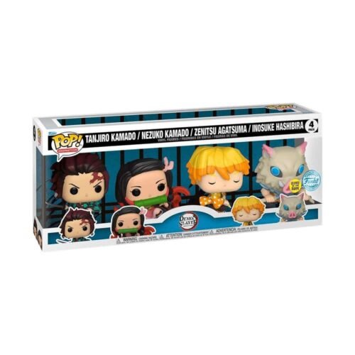 funko-pop-demon-slayer-kimetsu-no-yaiba-zenitsu-agatsuma-tanjiro-kamado-nezuko-kamado-inosuke-hashibira-gitd-4-pack-figuras-exclusivas